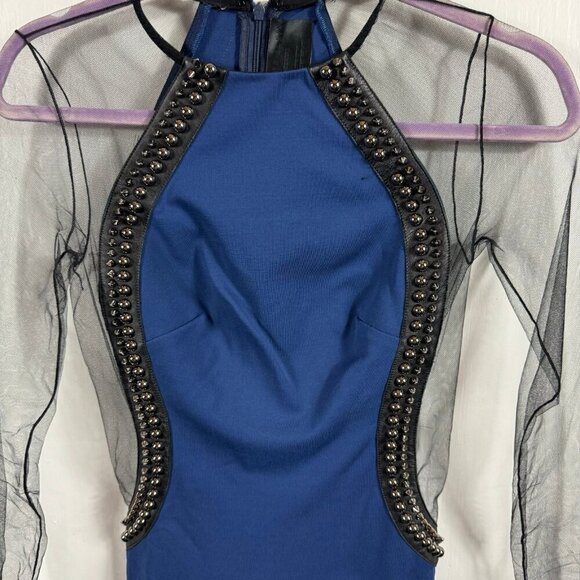 Philipp Plein “The Outsider” Embellished Sheer Sleeve Bodycon Dress – Size Small - Picture 5 of 13